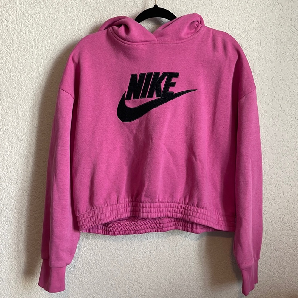 Nike cropped pink hoodie